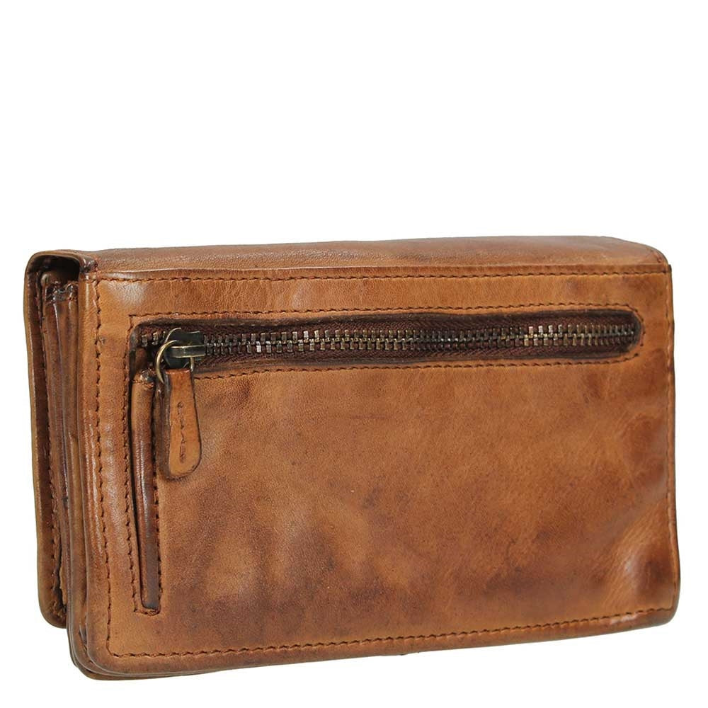 Bear Design Cow Lavato Ladies Wallet 12cc cognac