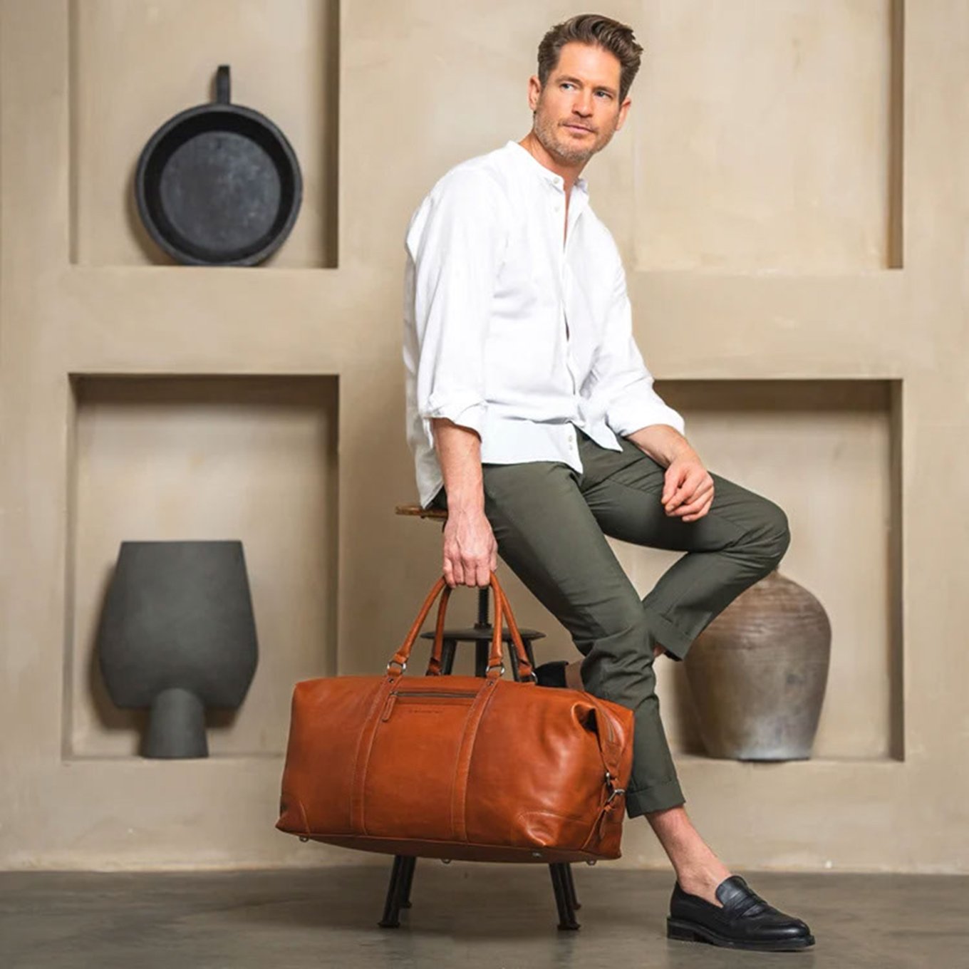 The Chesterfield Brand Cavoli Travelbag brown