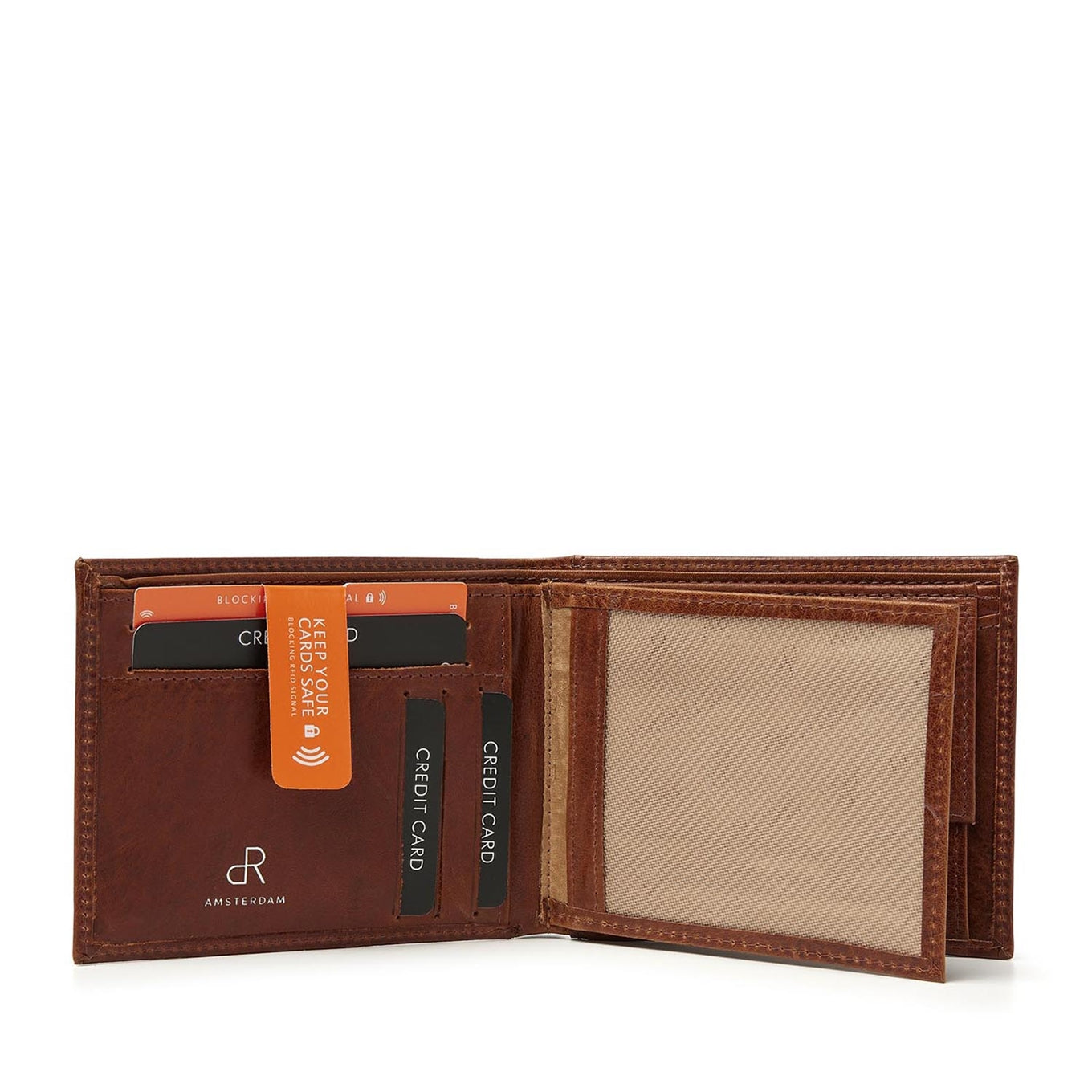 dR Amsterdam Milan Billfold 28559 cognac