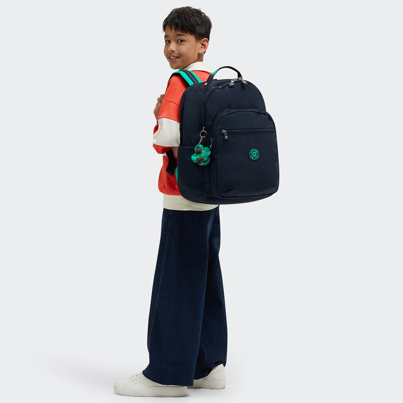Kipling Seoul College blue green bl backpack