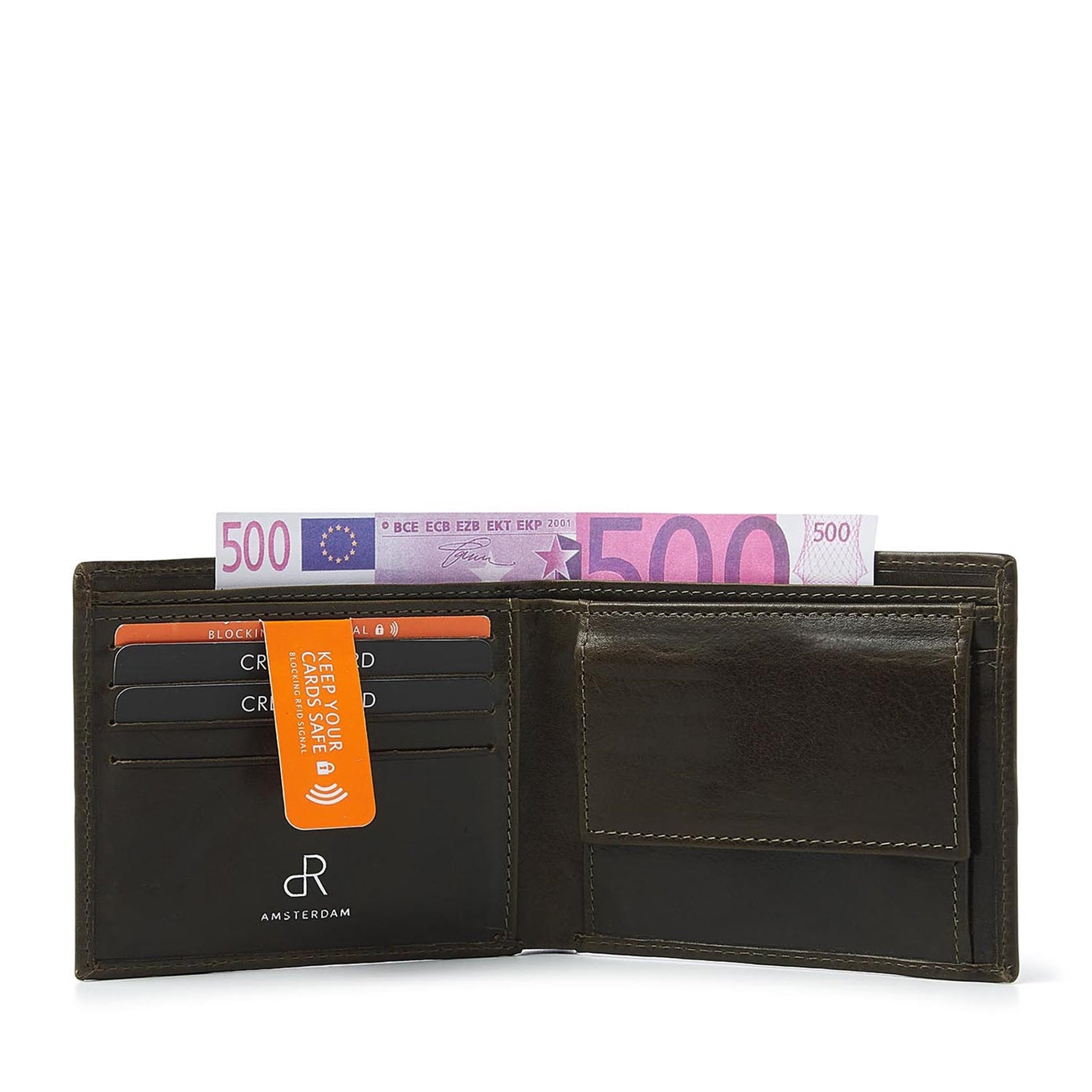 dR Amsterdam Milan Billfold 28581 green Men's wallet