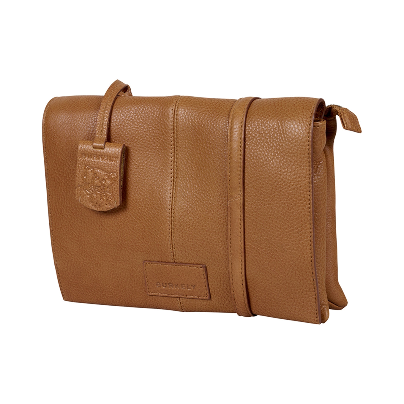 Burkely Soft Skylar Double Pocket Flap gemütliche cognacfarbene Damentasche