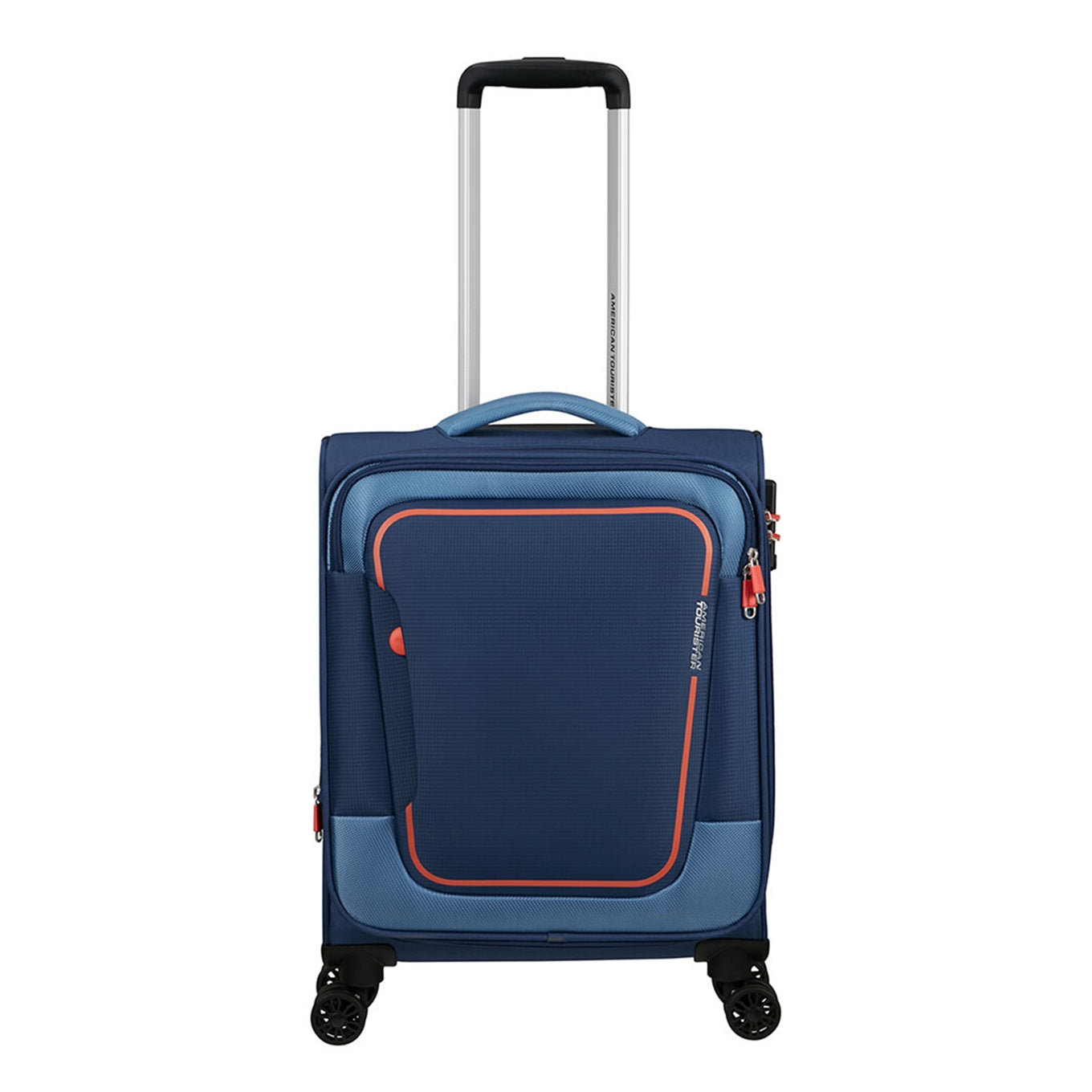 American Tourister Pulsonic Spinner 55 EXP Combat Navy Weicher Koffer