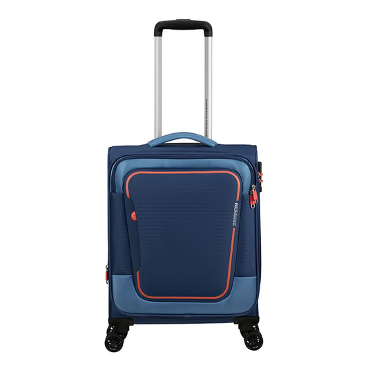 American Tourister Pulsonic Spinner 55 EXP Combat Navy Weicher Koffer