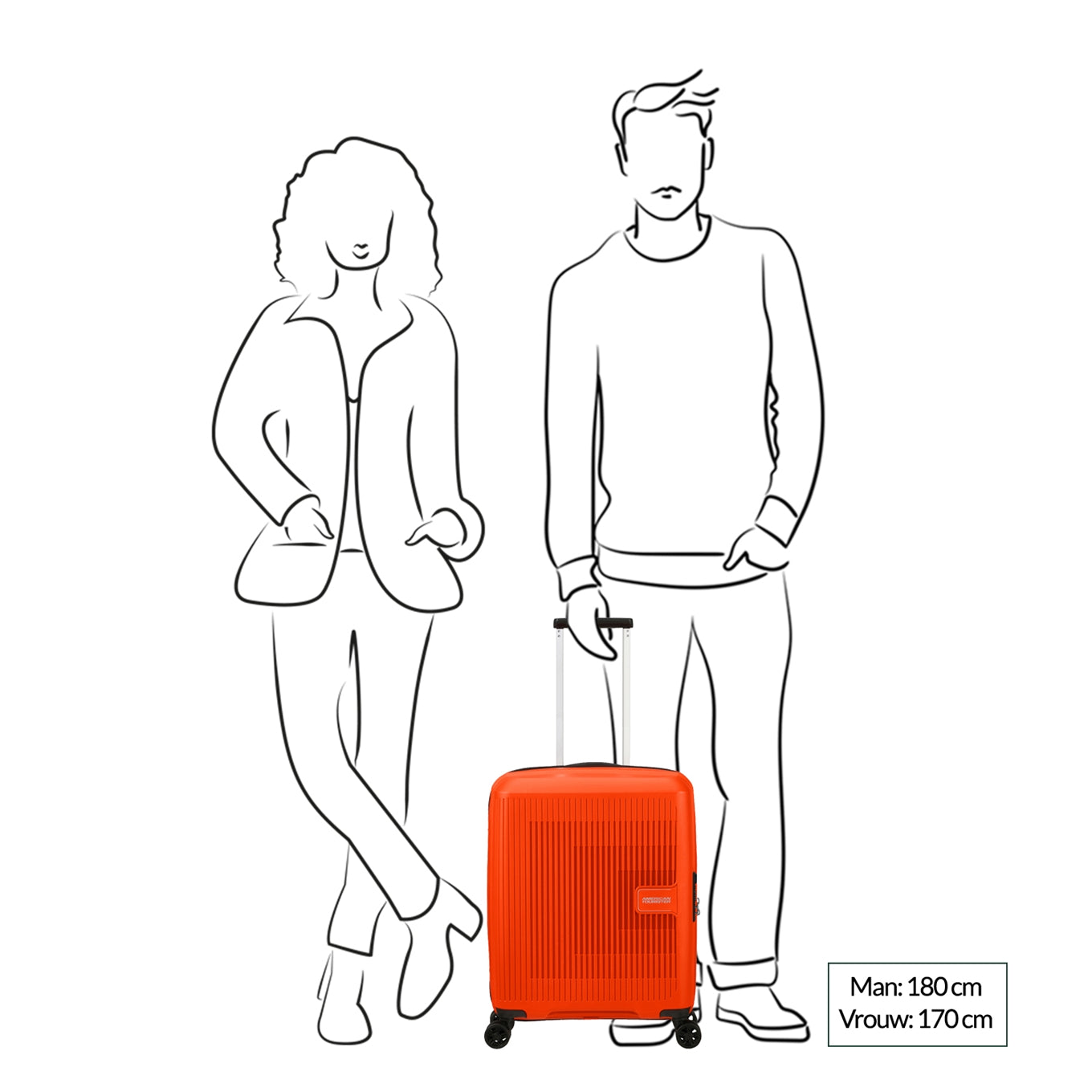 American Tourister Aerostep Spinner 55 Exp leuchtend orange Hartschale