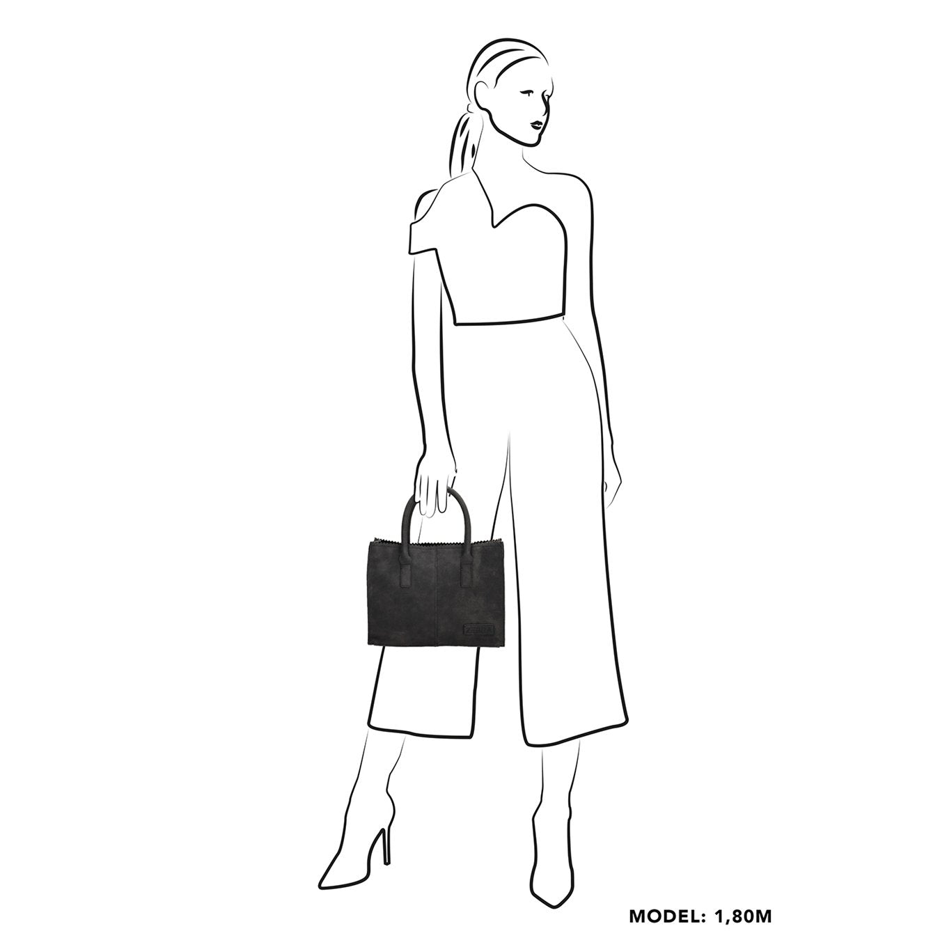 Zebra Trends Lisa XS Handbag black