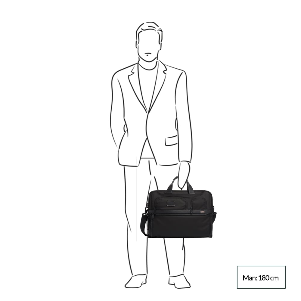 TUMI Alpha 3 Compact Large Laptop Briefcase black