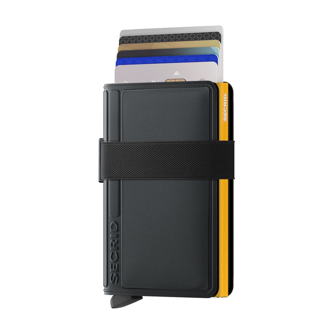 Secrid Bandwallet TPU schwarz ocker Damenbrieftasche