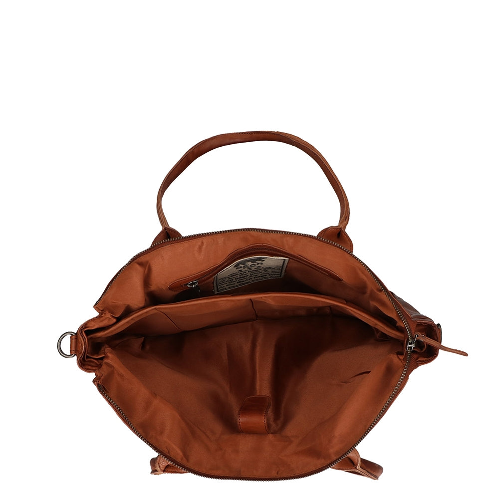 Bear Design Callisto Pelle Binni Laptopschoudertas cognac