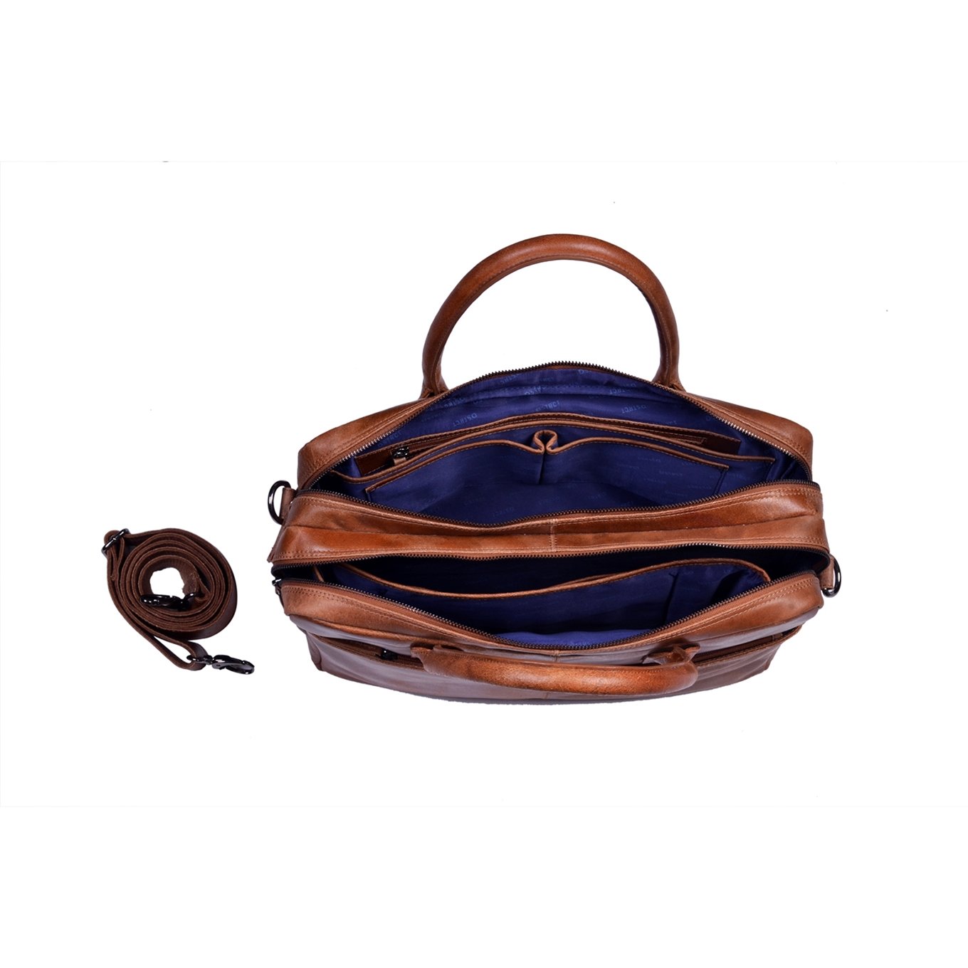 DSTRCT Fletcher Street Business Laptoptas 15.6 inch + Sleutelhanger cognac