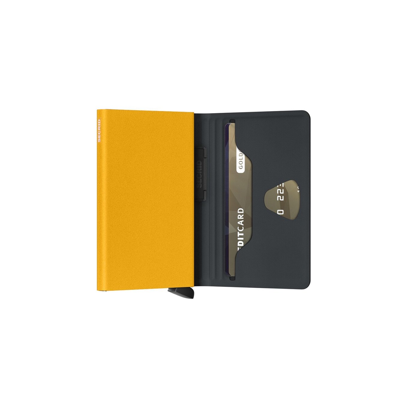 Secrid Bandwallet TPU schwarz ocker Damenbrieftasche