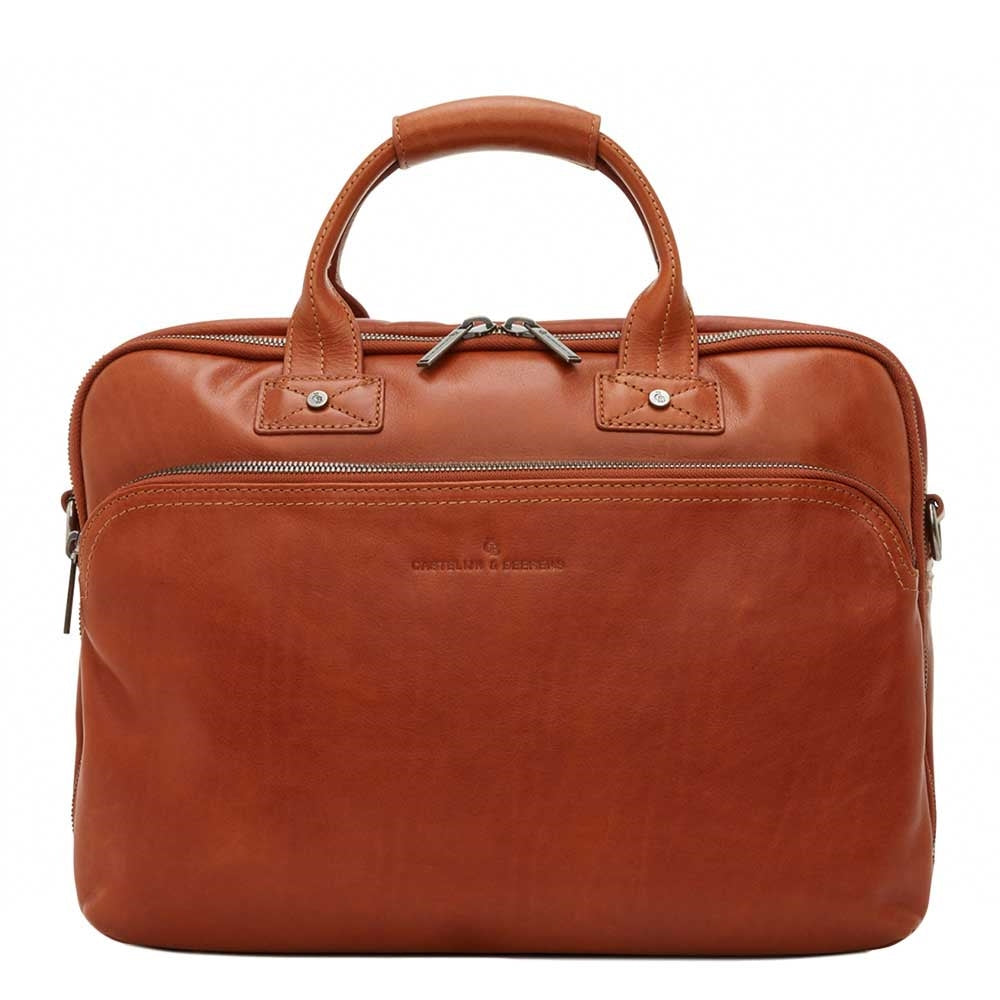 Castelijn & Beerens Firenze Business Laptoptas 15.6" 3 vaks licht bruin