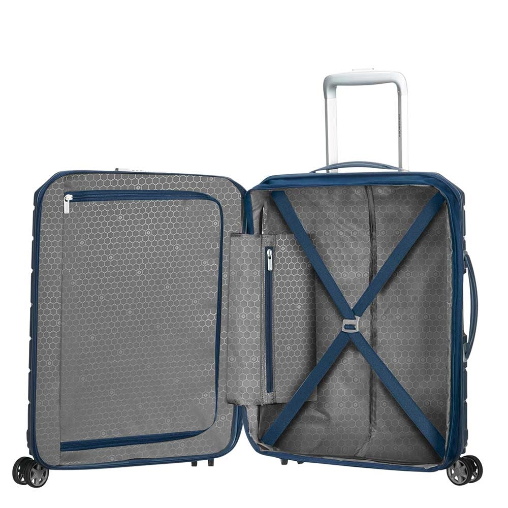 Samsonite Flux Spinner 55 erweiterbares marineblaues Hartschalenetui