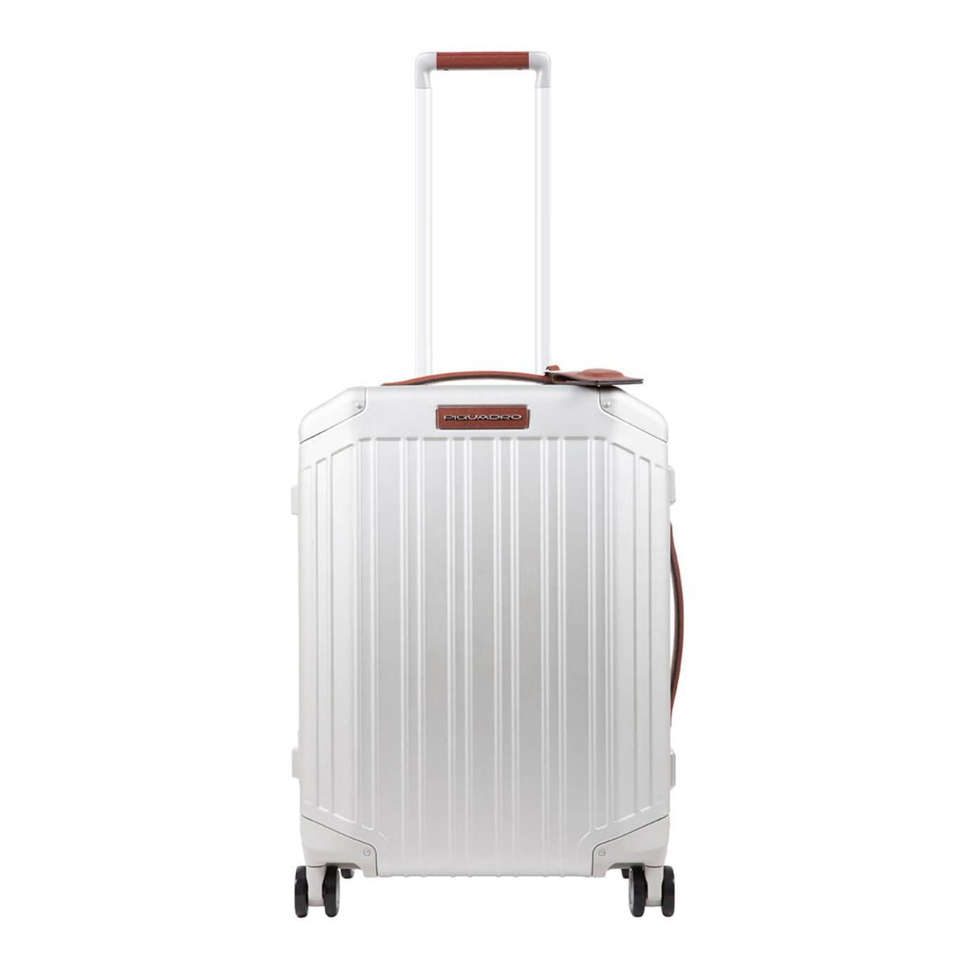 Piquadro Alu Slim 4 Wheel Cabin Trolley grigio / cuoio Hartschalenkoffer
