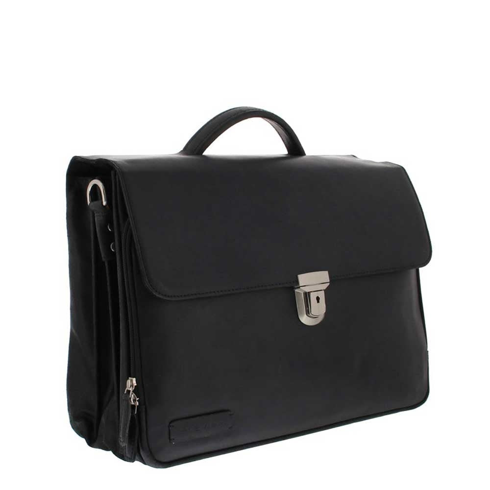 Plevier Vintage Oxford Laptop Bag 3 compartments 15.6" black