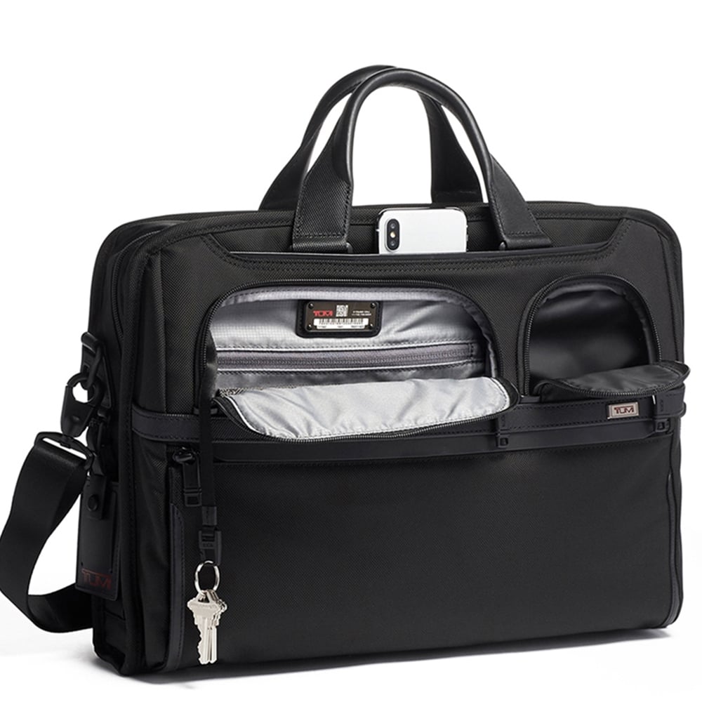 TUMI Alpha 3 Compact Large Laptop Briefcase black