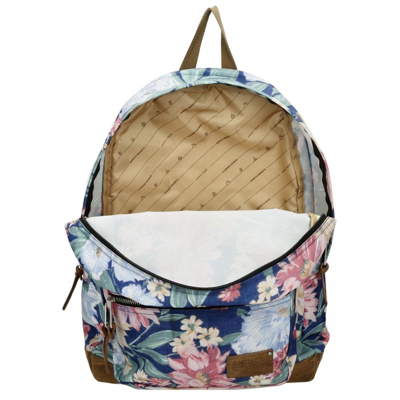 Enrico Benetti Santiago Laptop Backpack 15" dark blue flowers