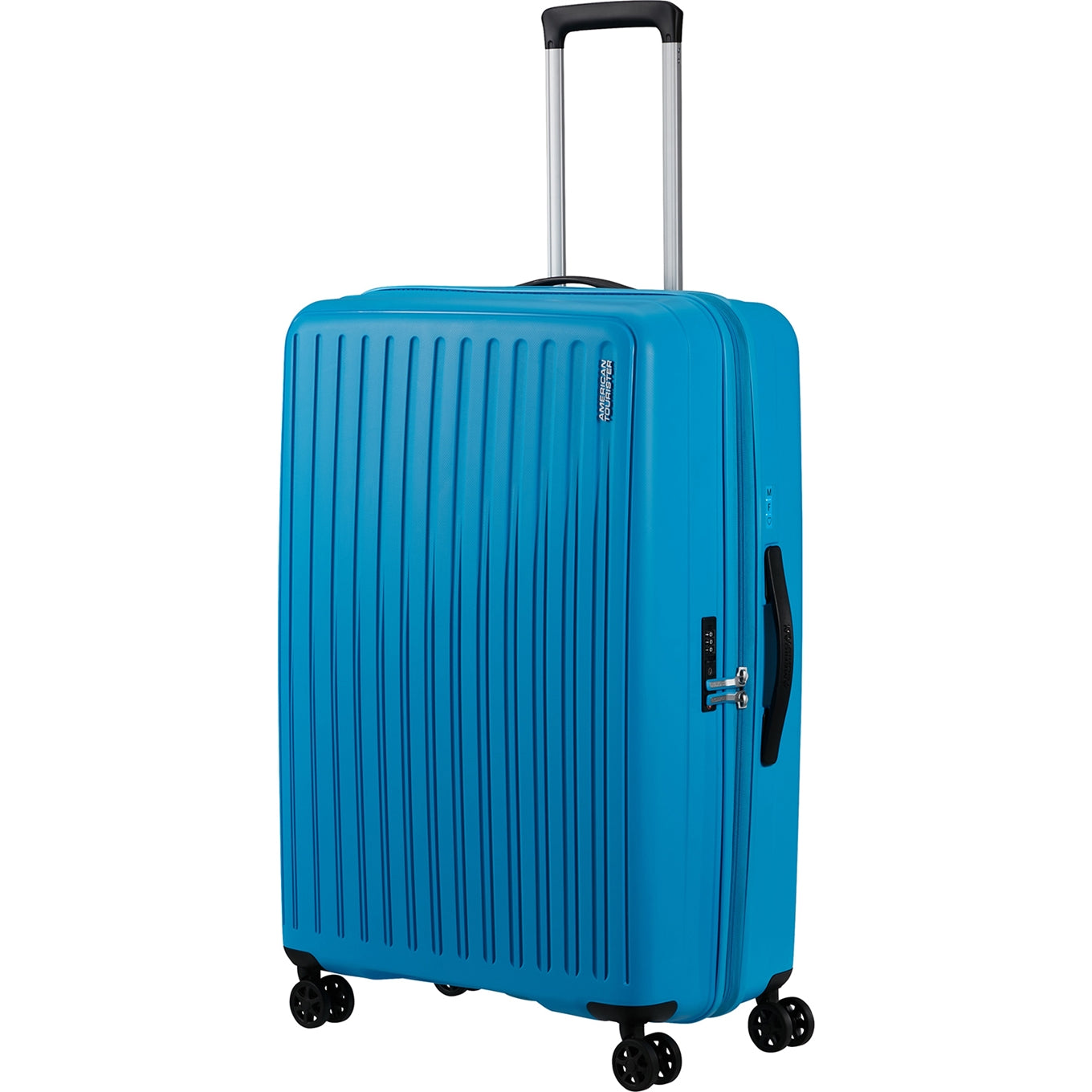 American Tourister Rejoy Spinner 77/28 TSA azurblauer Hartschalenkoffer