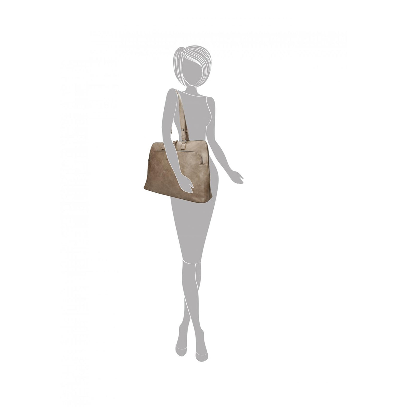Enrico Benetti Caen Laptop Bag 15" light taupe
