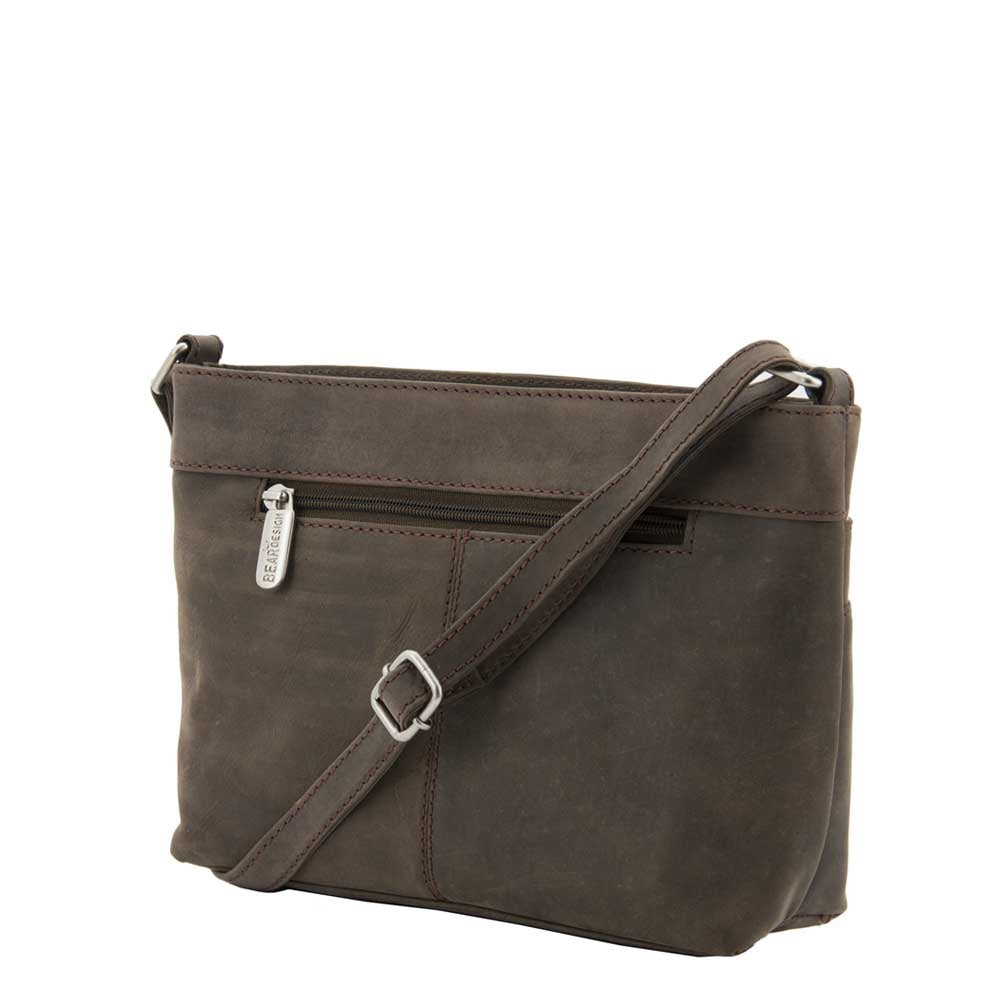 Bear Design Dark Nature Schoudertas Multi Rits brown