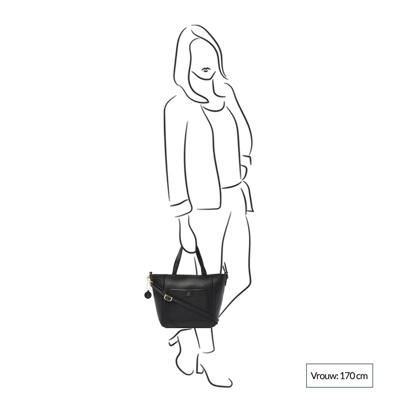 dR Amsterdam Faggio Hand/Shoulderbag schwarz Damentasche
