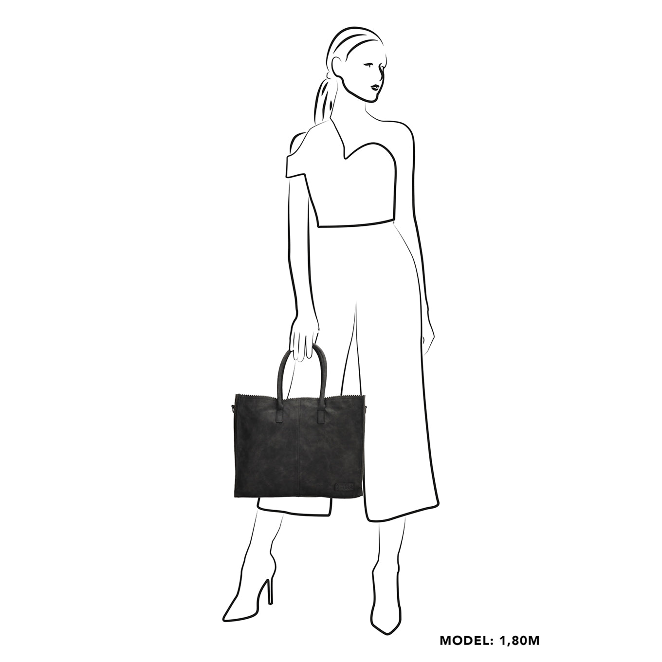 Zebra Trends Lisa XL Shopper black