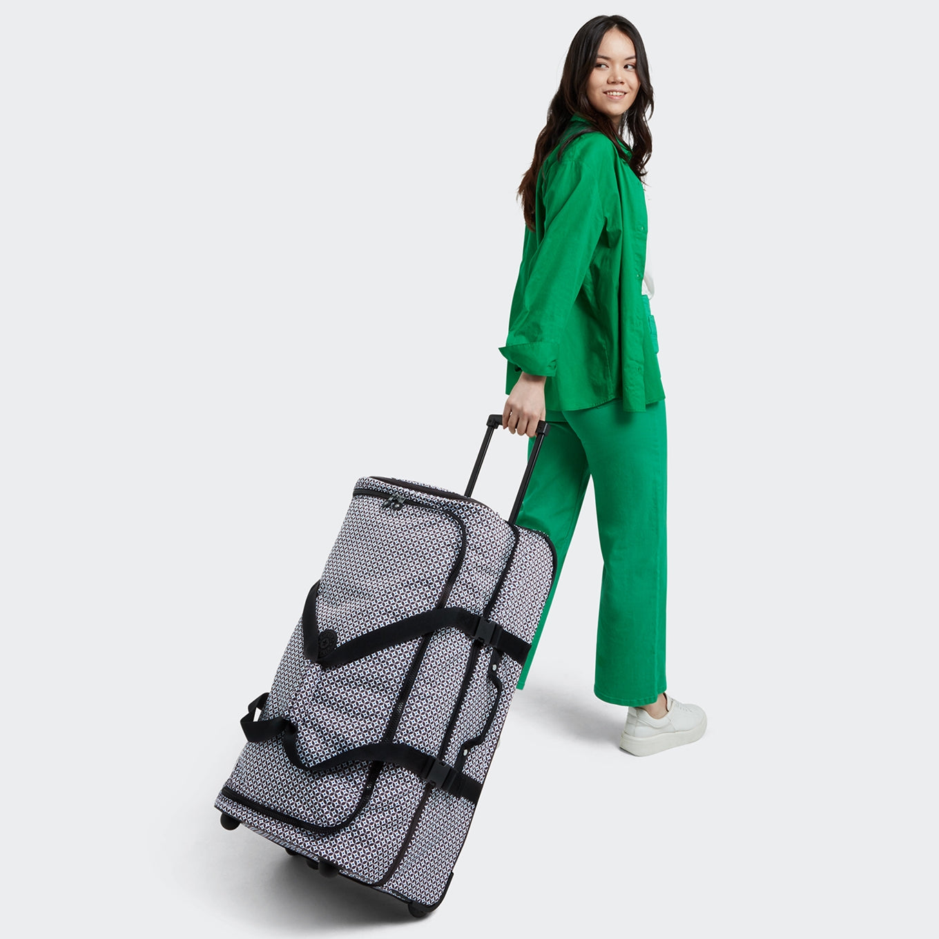Kipling Teagan L schwärzlich gekachelte Trolley-Reisetasche