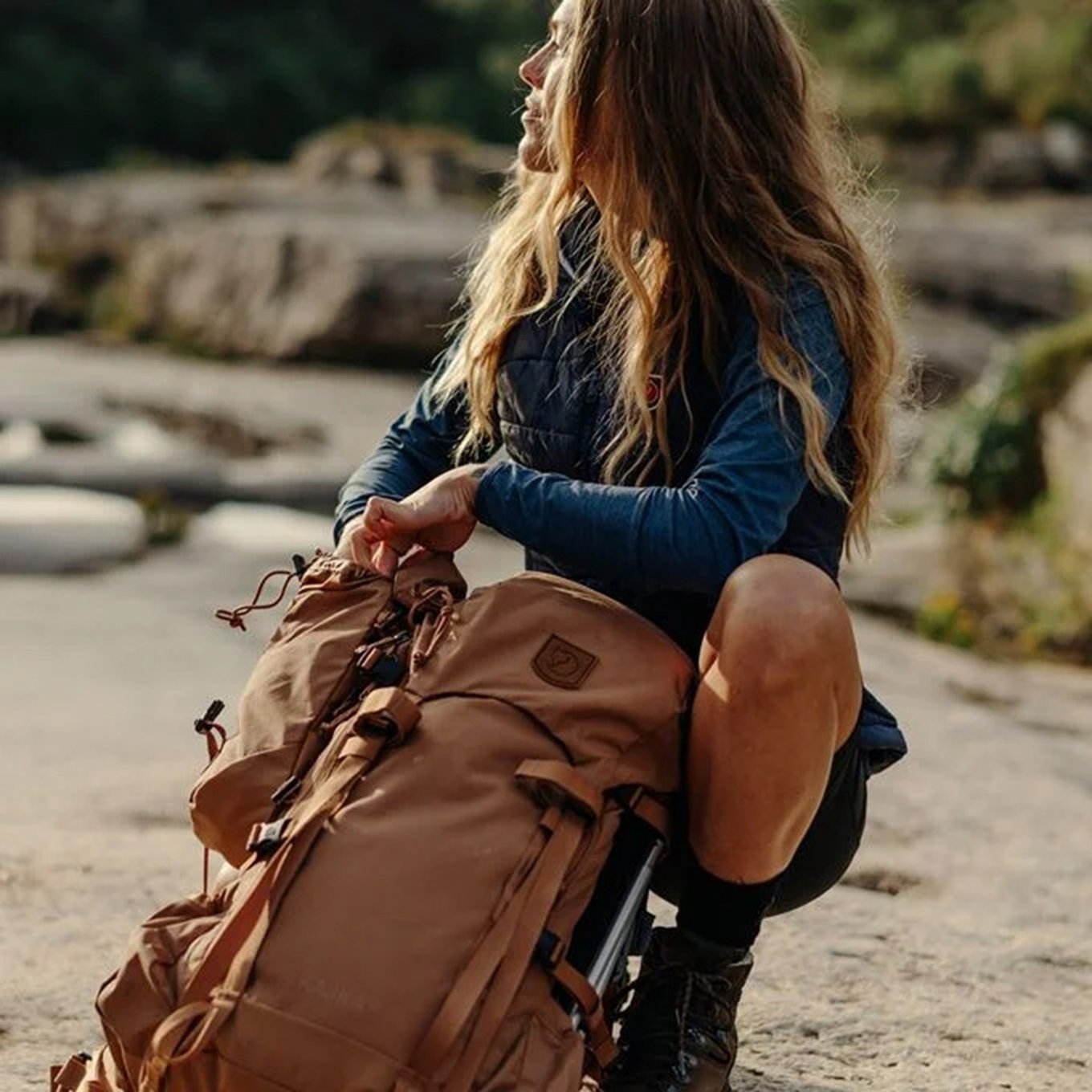 Fjallraven Kajka 35 S/M khakifarbener Staubrucksack