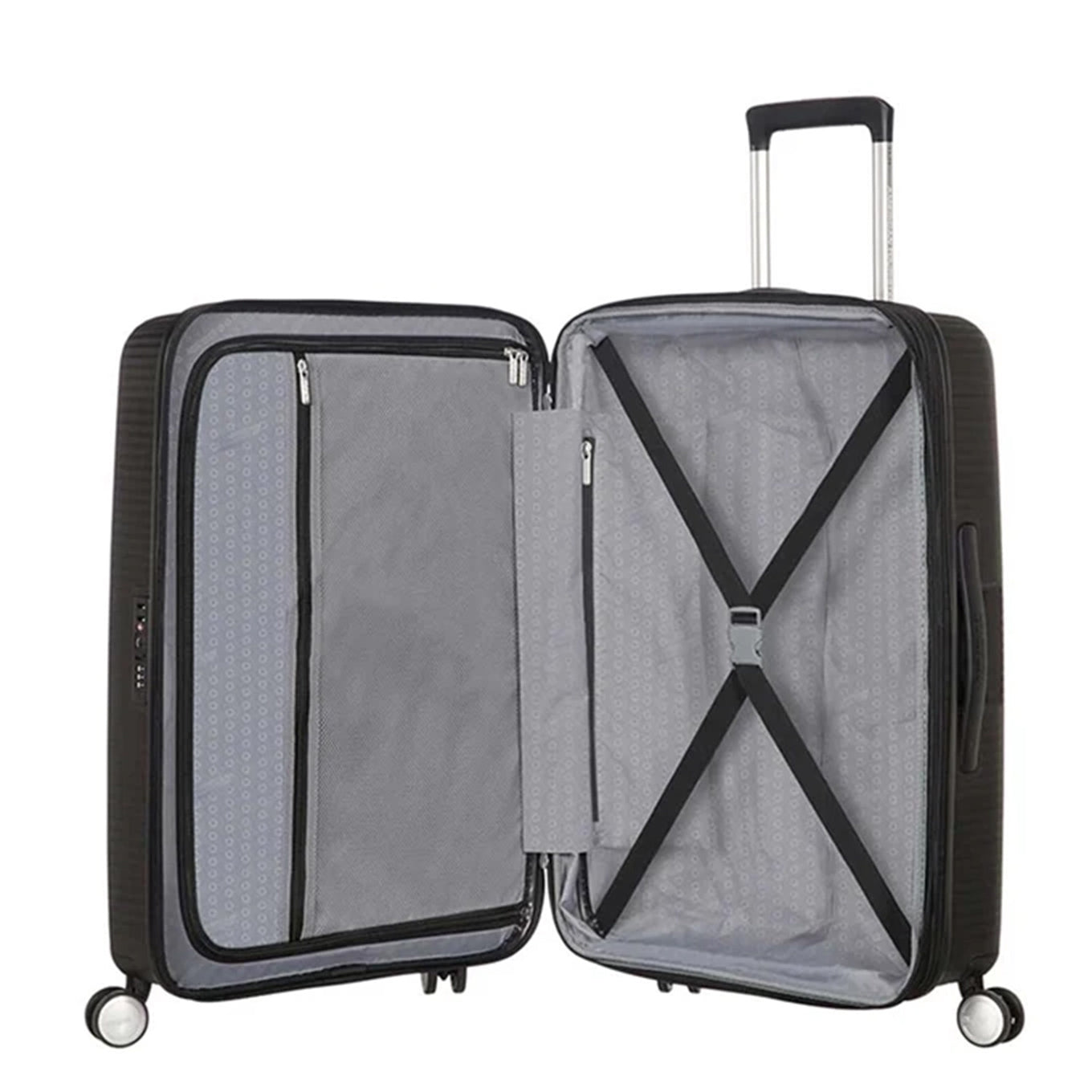 American Tourister Soundbox Spinner 67 Expandable bass black Hard case