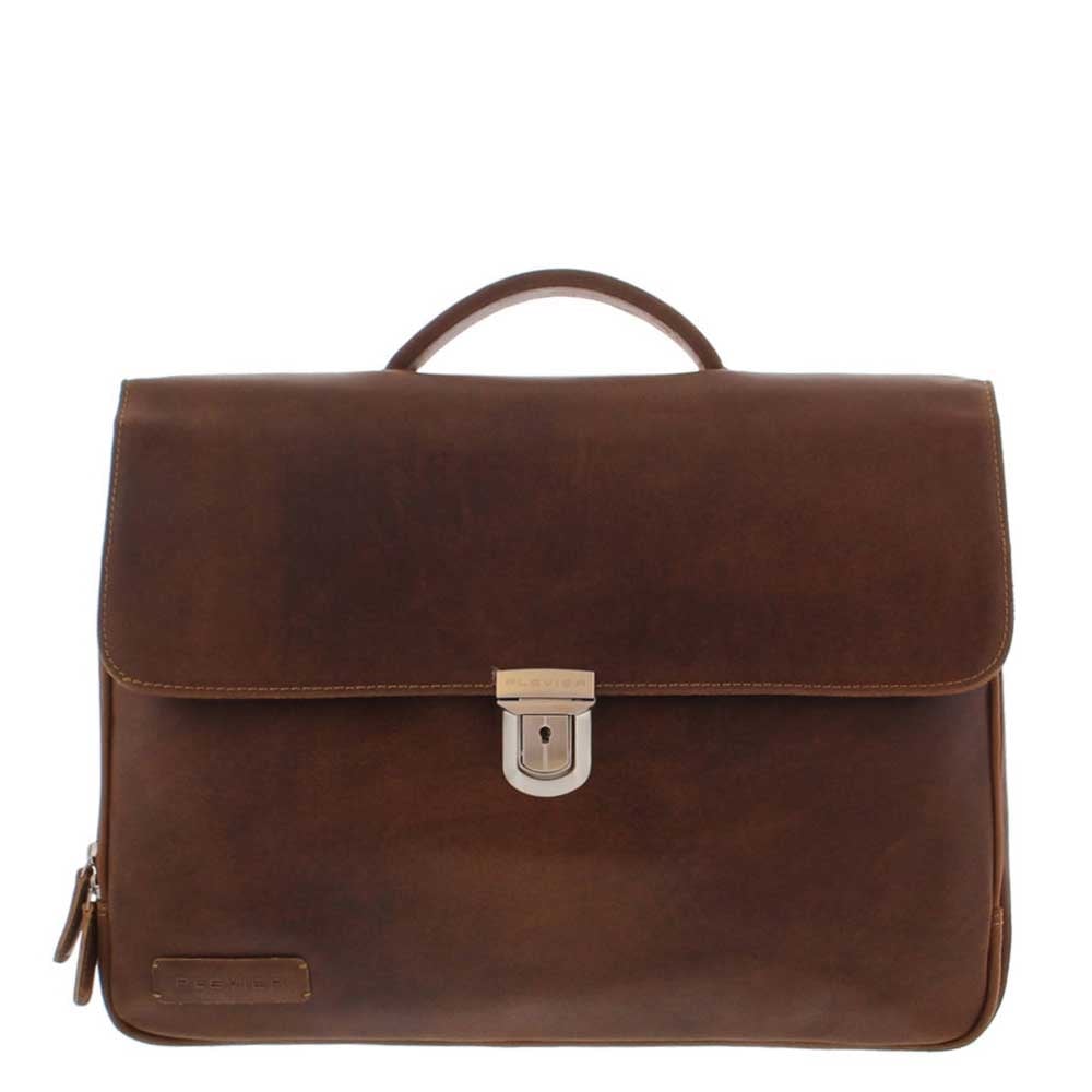 Plevier Vintage Oxford Laptoptas 3 vaks 15.6" donkerbruin