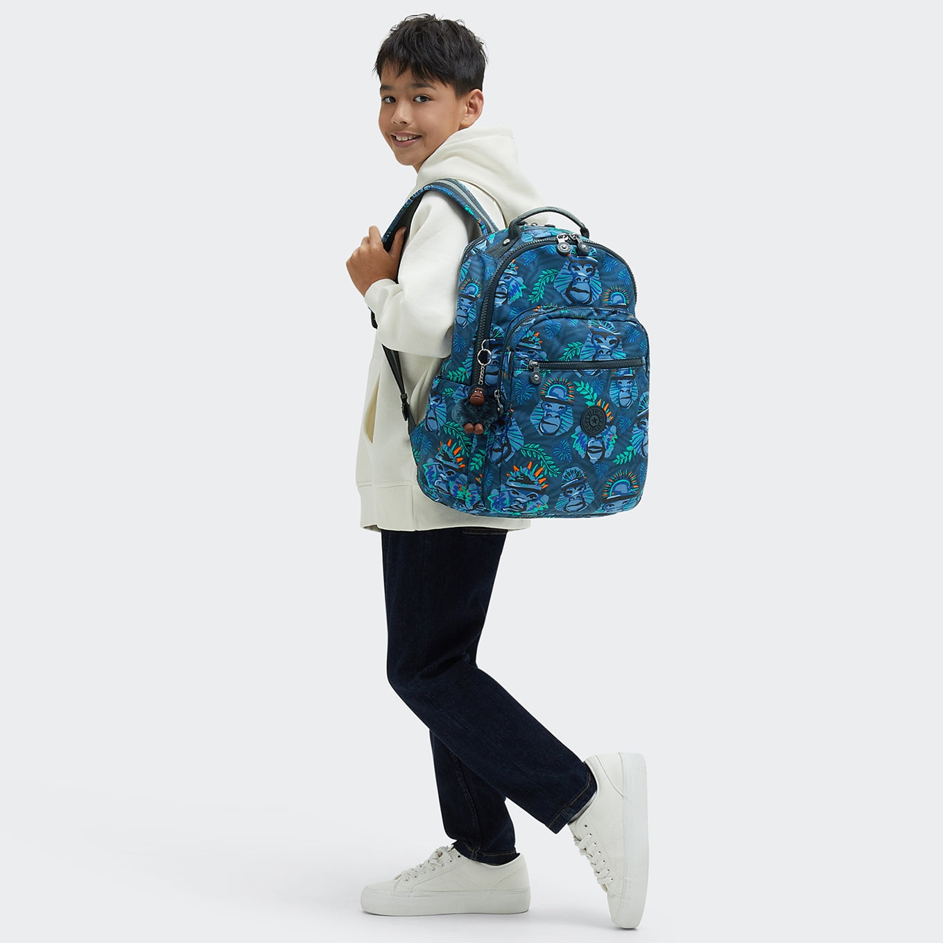 Kipling Seoul Lap lustiger Rucksack mit blauen Affen