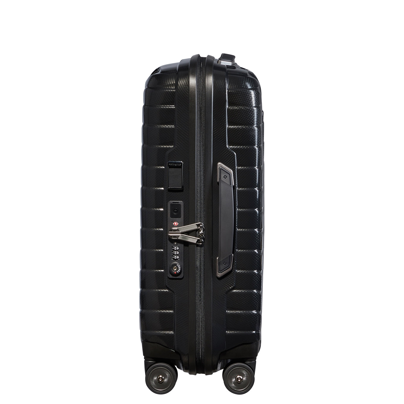 Samsonite Proxis Spinner 55 Erweiterbares schwarzes Hartschalenetui