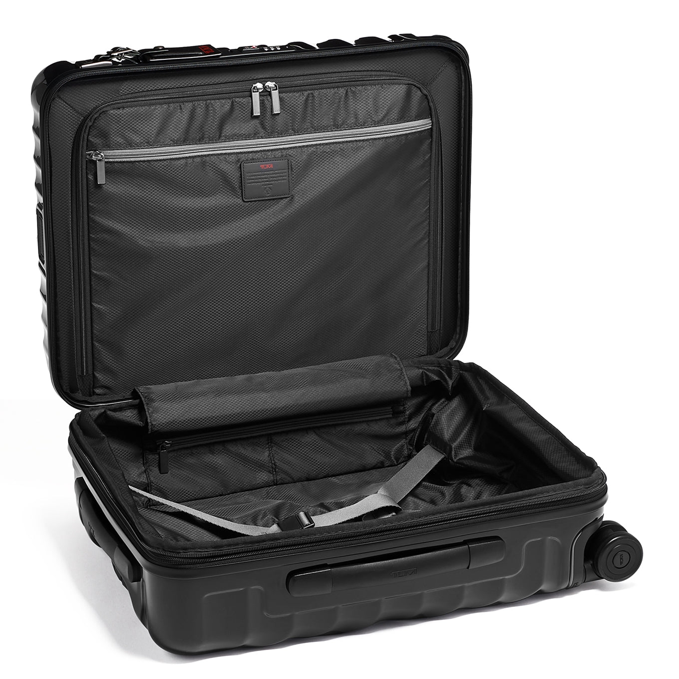 Tumi 19 Degree Continental erweiterbarer 4-Rad-Trolley, schwarzer Hartschalenkoffer