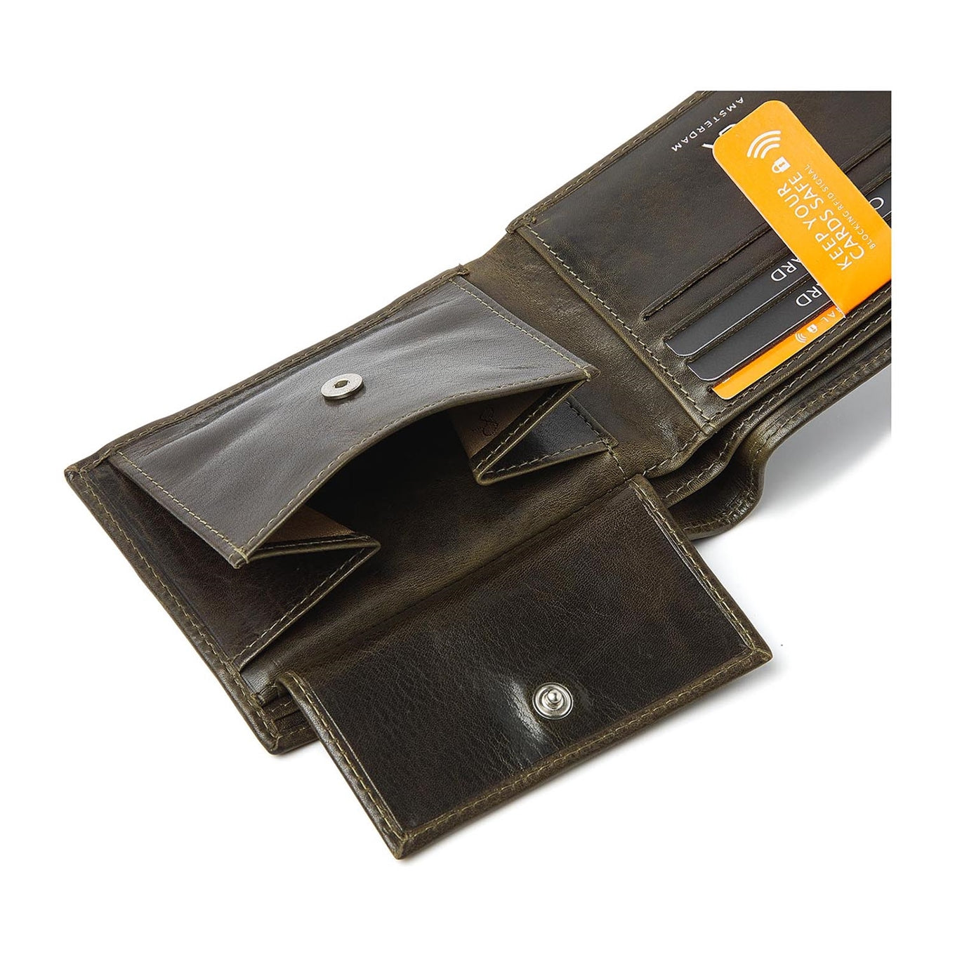 dR Amsterdam Milan Billfold 28581 green Men's wallet