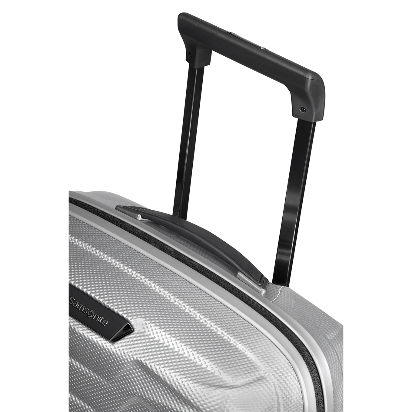 Samsonite Proxis Spinner 55 erweiterbares silbernes Hartschalenetui