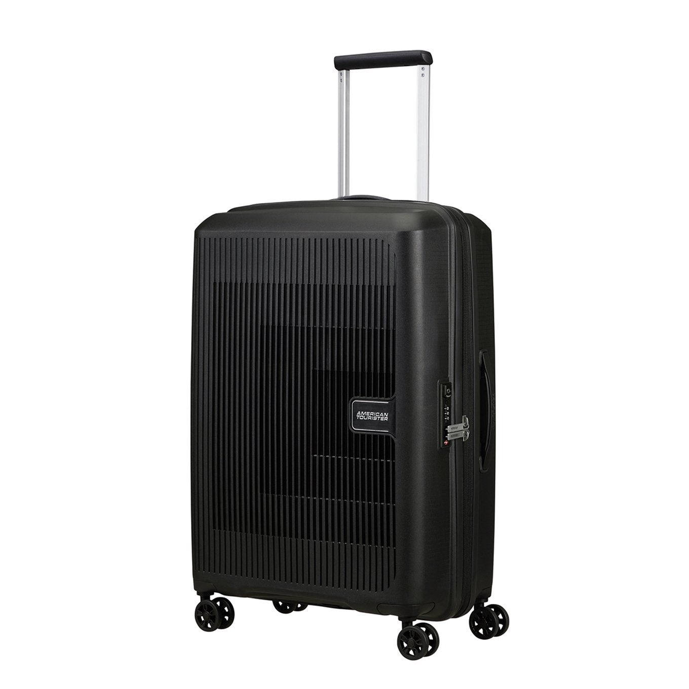 American Tourister Aerostep Spinner 67 Exp schwarzer Hartschalenkoffer