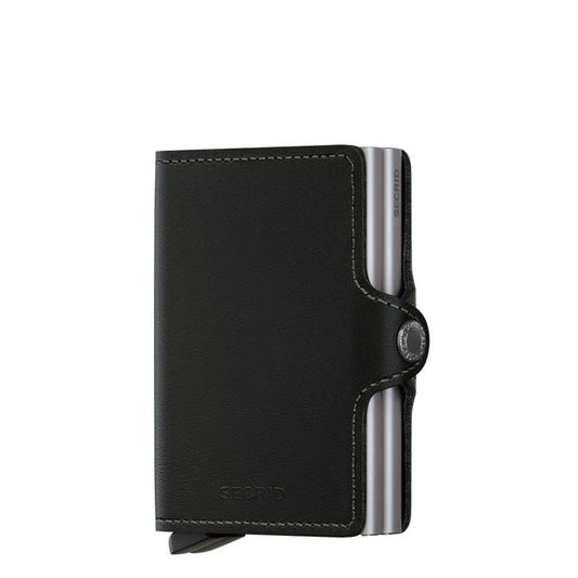 Secrid Twinwallet Wallet aus schwarzem Leder Damenbrieftasche