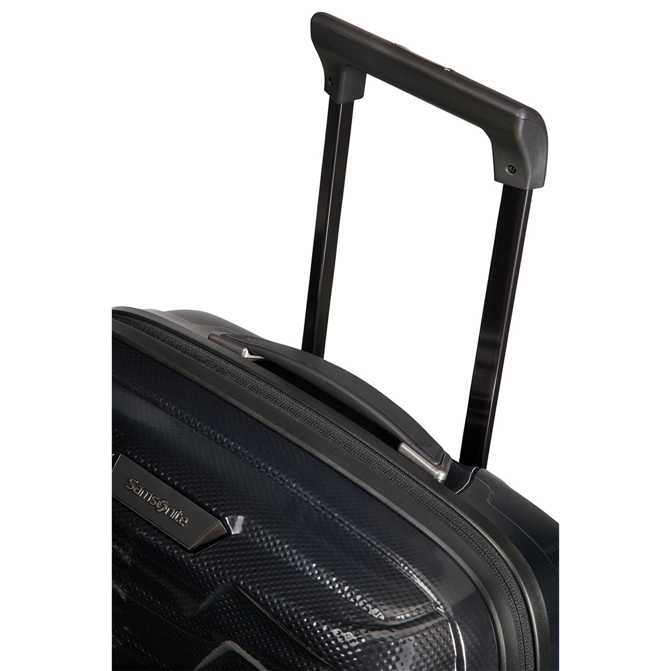 Samsonite Proxis Spinner 55 Erweiterbares schwarzes Hartschalenetui