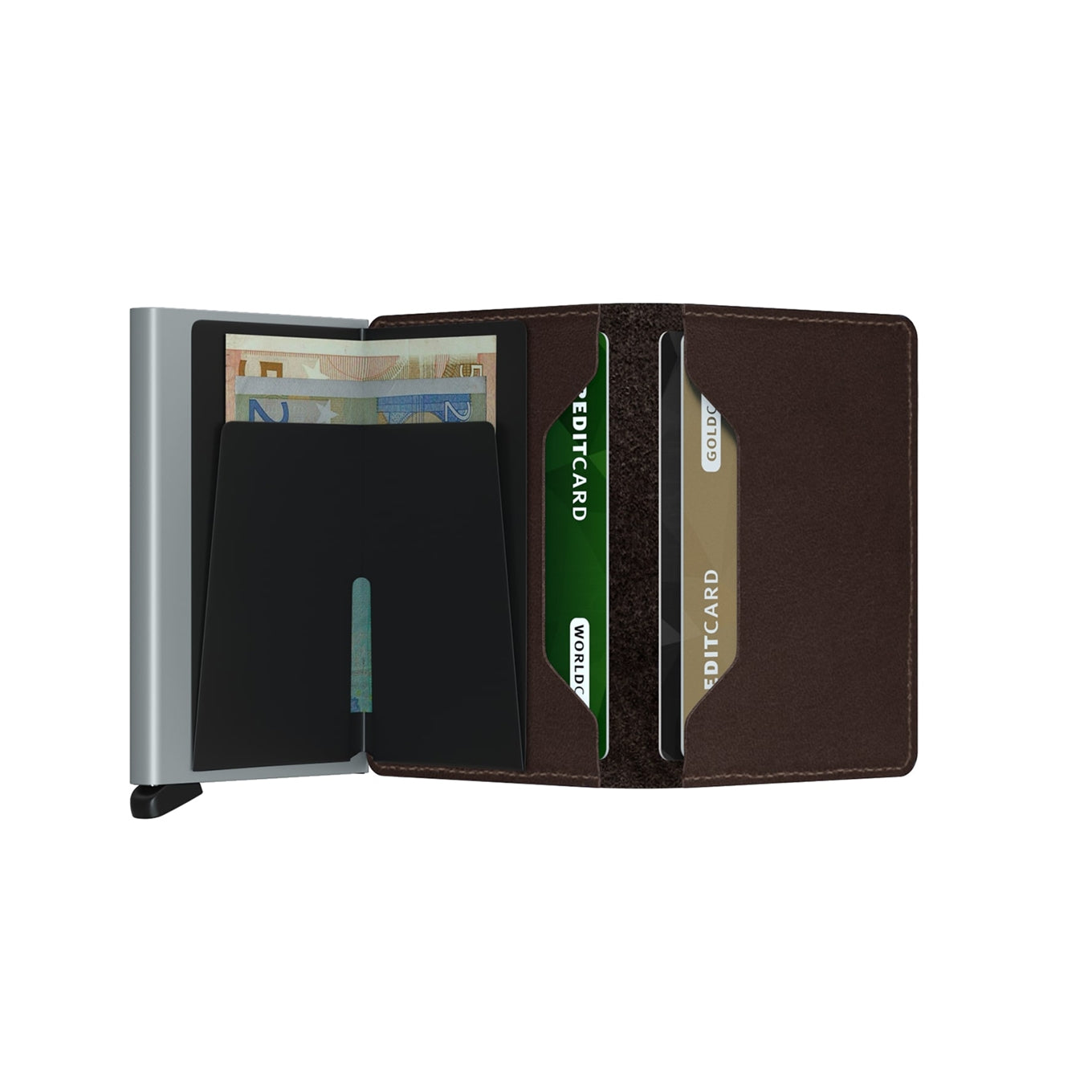 Secrid Slimwallet Wallet Original dunkelbraune Damenbrieftasche