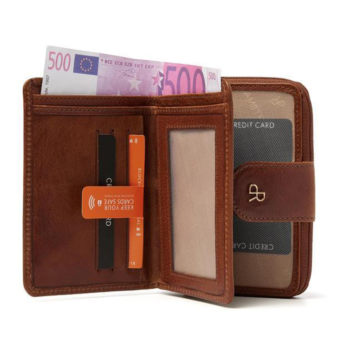 dR Amsterdam Milan Ladies Wallet 28123 cognac