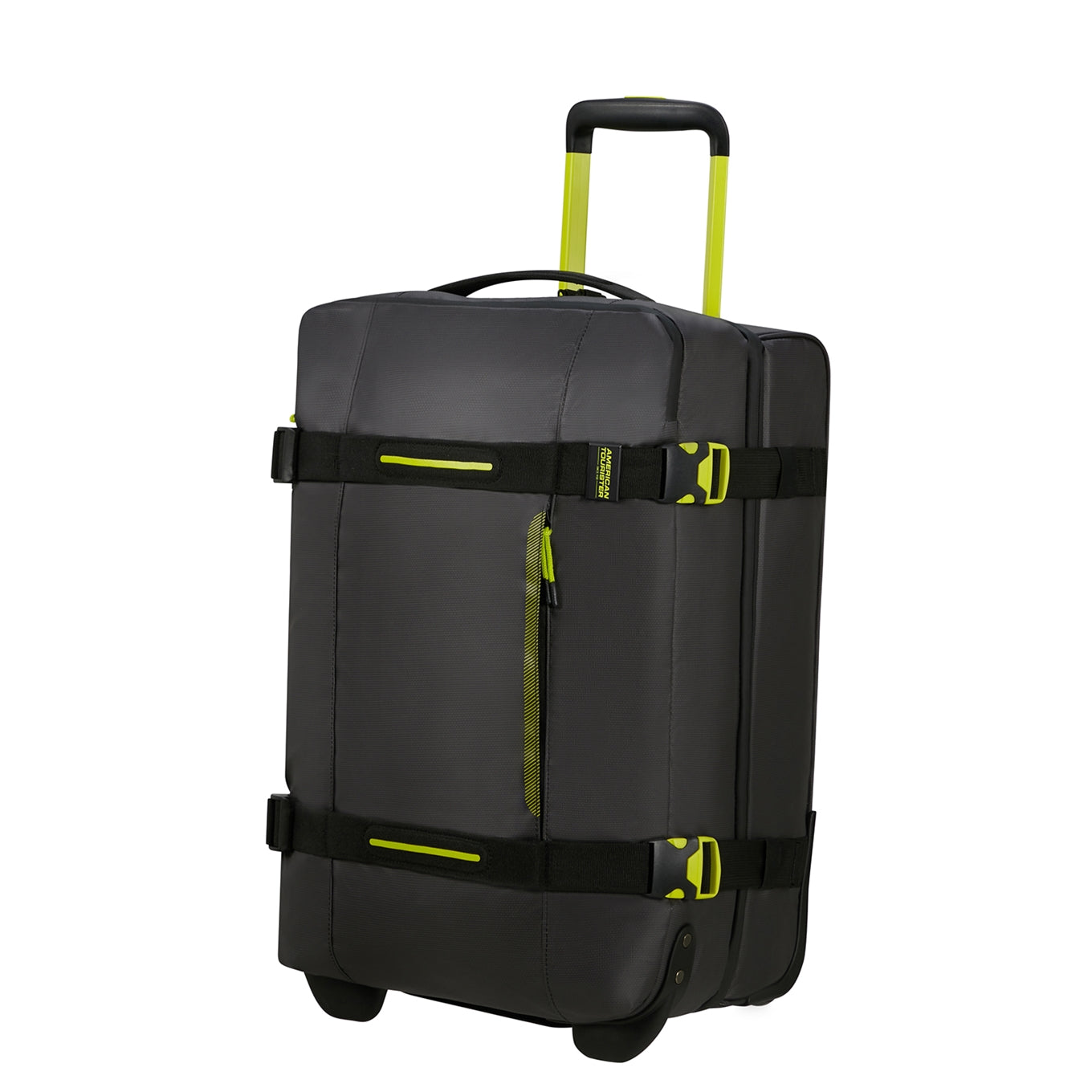 American Tourister Urban Track Duffle/Wheels S Coated black/lime Travel bag