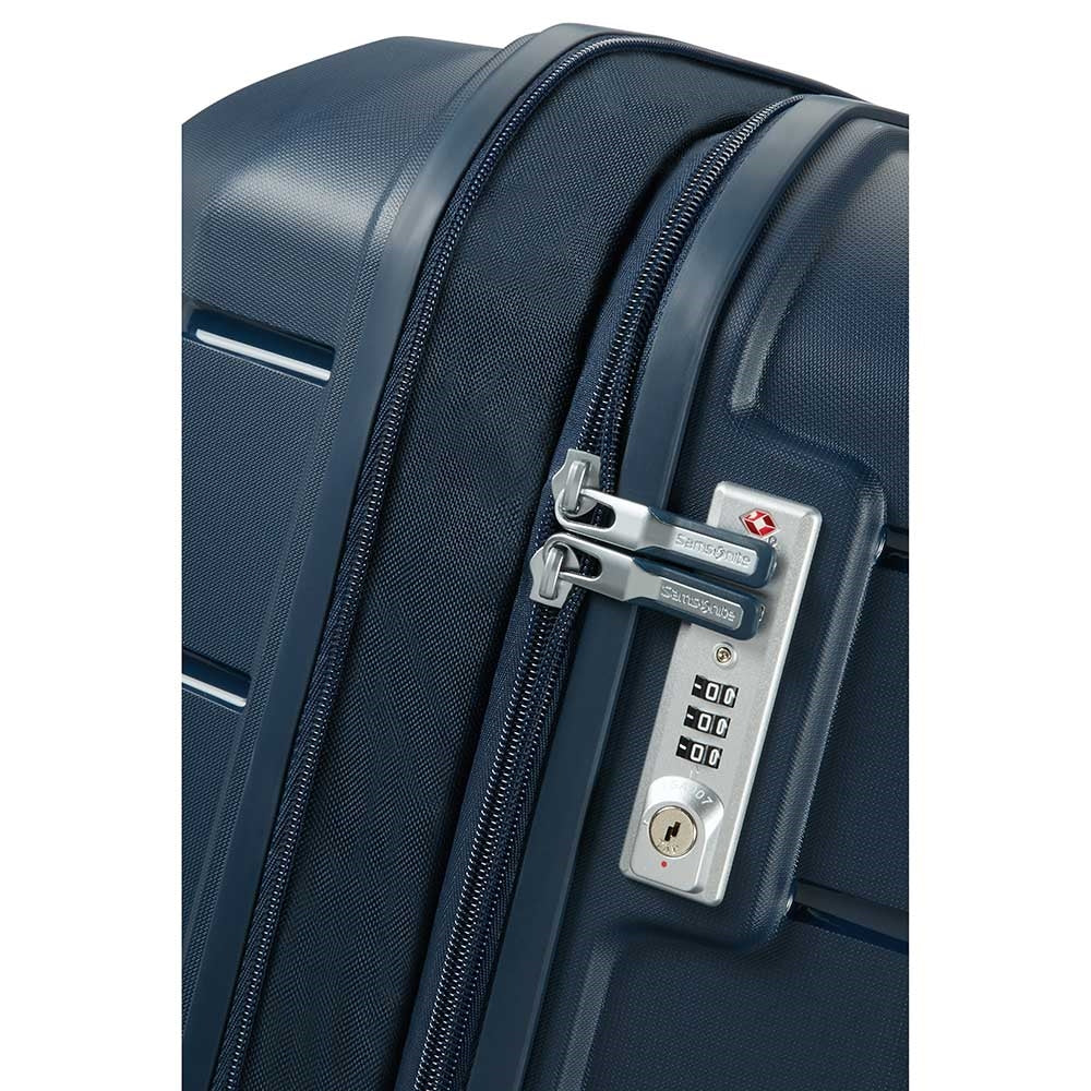 Samsonite Flux Spinner 75 erweiterbares marineblaues Hartschalenetui