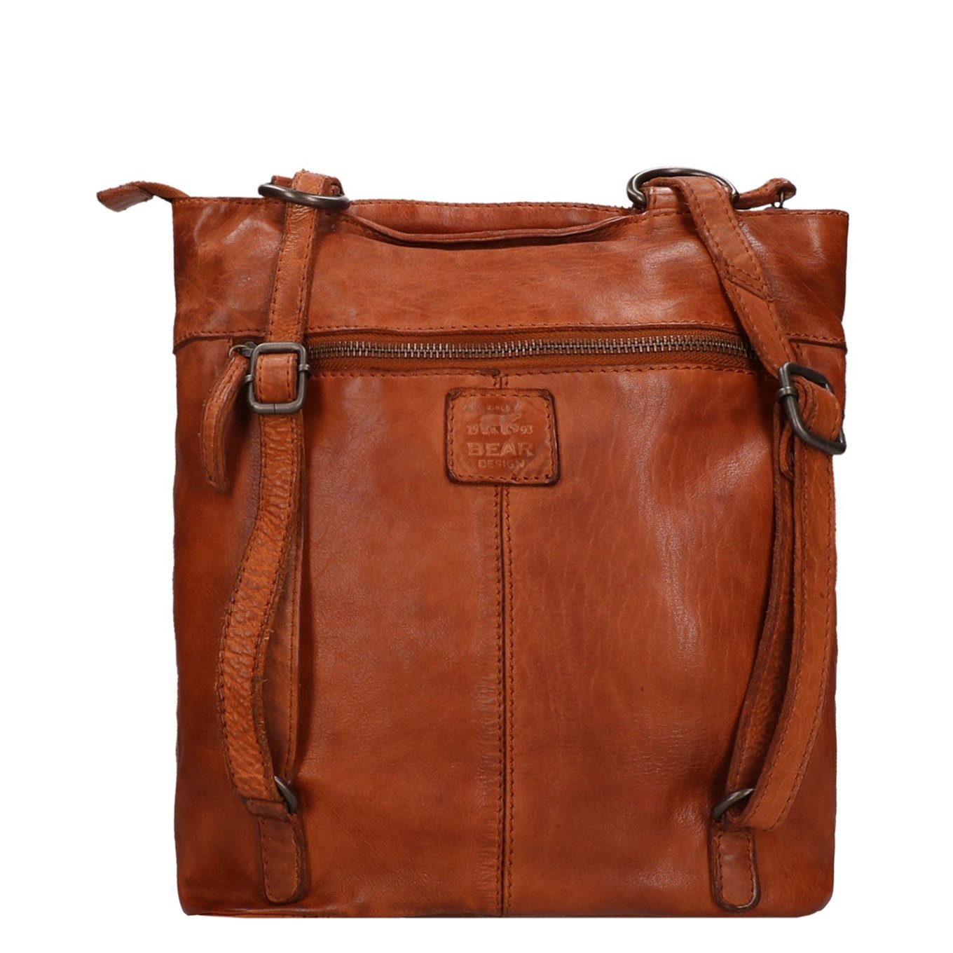 Bear Design Cow Lavato Schoudertas cognac