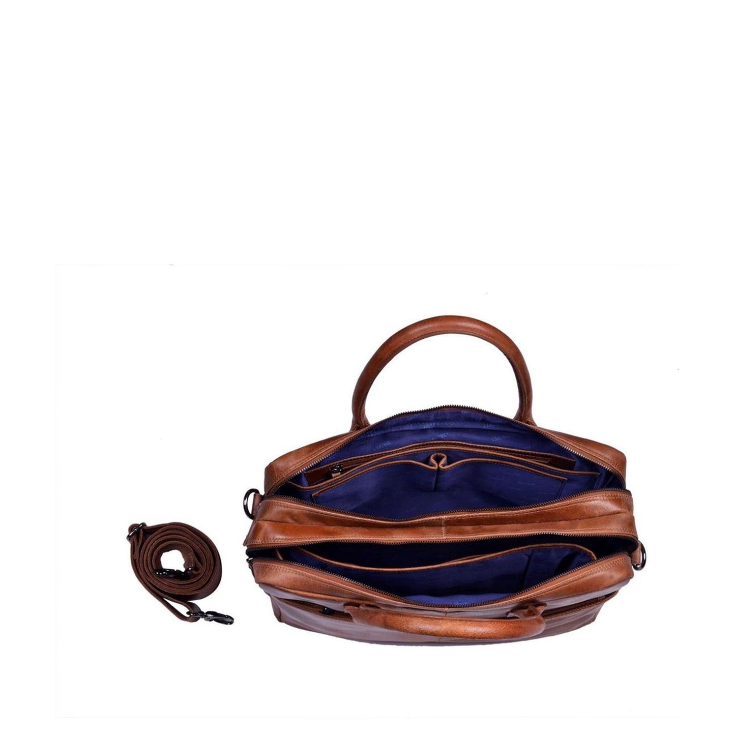 DSTRCT Limited Double Zip 15'' Laptoptas cognac