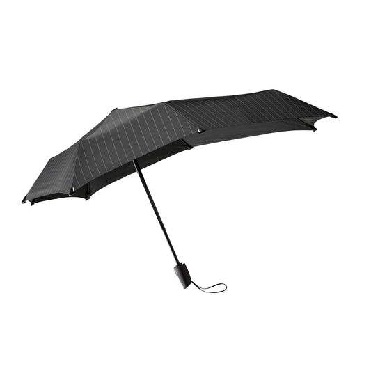 Senz Automatic Opvouwbare Stormparaplu pin stripes black