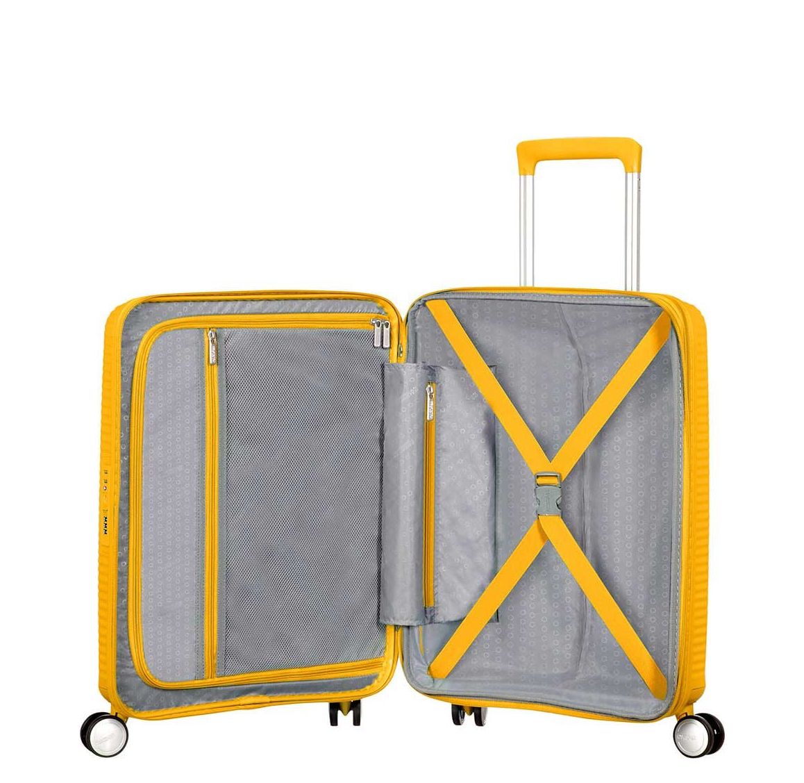 American Tourister Soundbox Spinner 55 Expandable golden yellow