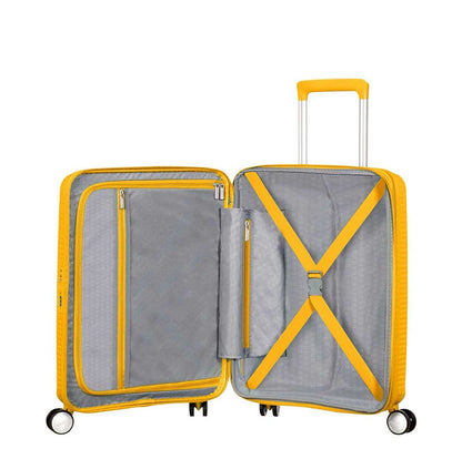 American Tourister Soundbox Spinner 55 Expandable golden yellow