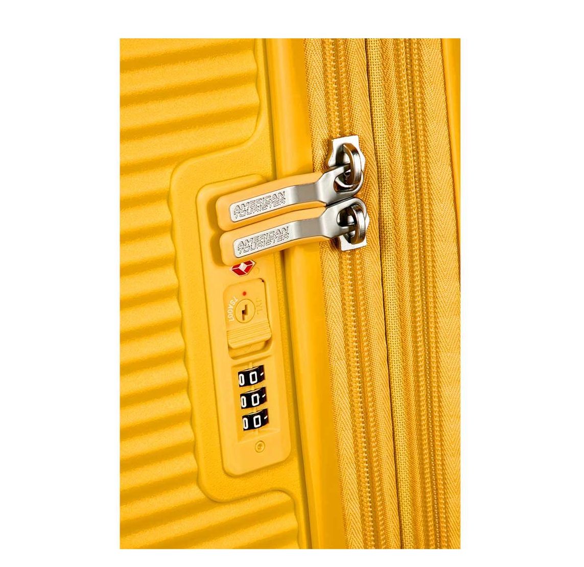 American Tourister Soundbox Spinner 55 Expandable golden yellow