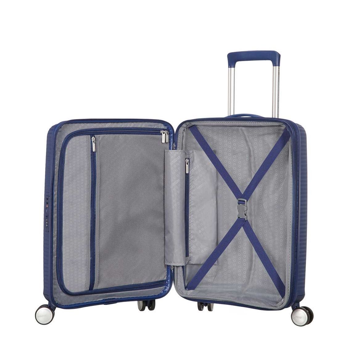 American Tourister Soundbox Spinner 55 Expandable midnight navy