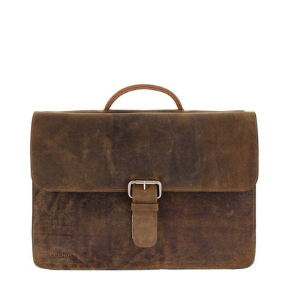 Plevier Retro Zeppelin Laptoptas 3 vaks 17.3" bruin